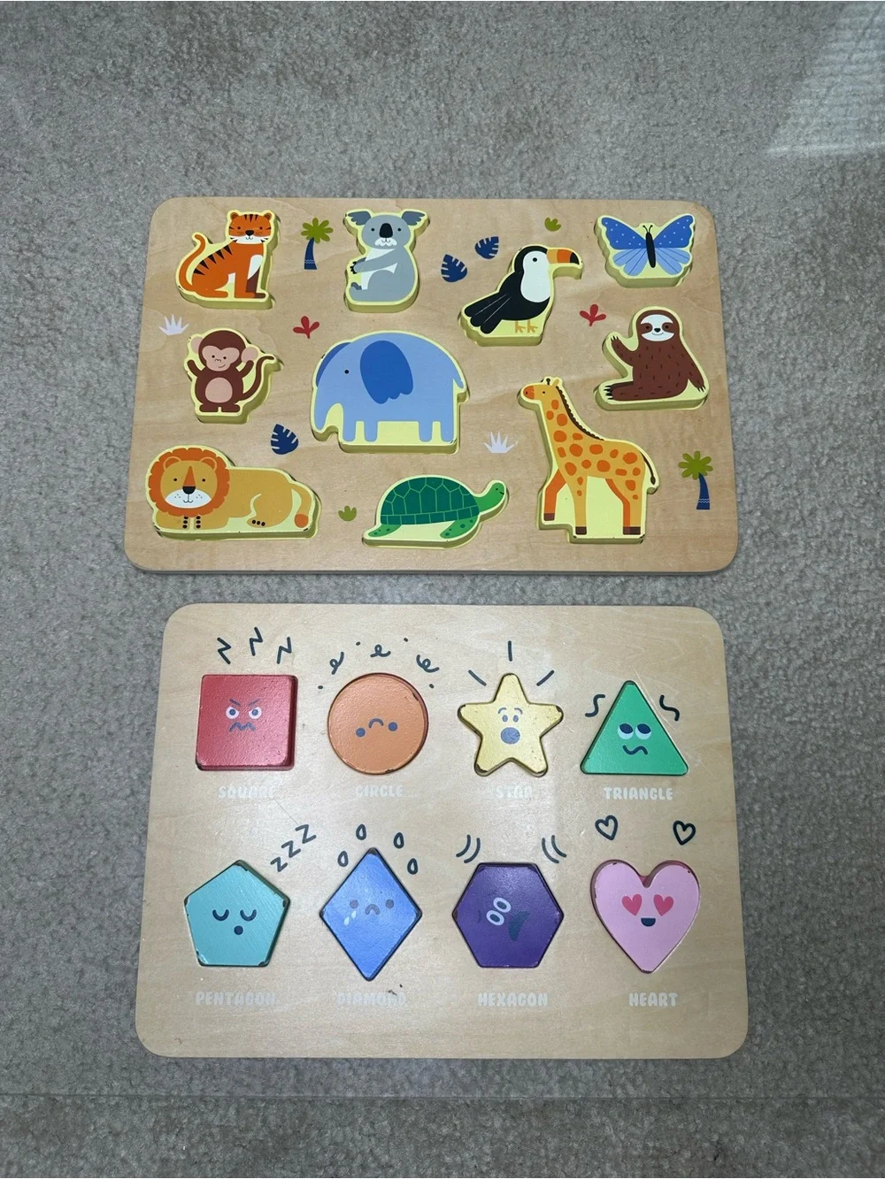GIGGLESCAPE TODDLER 2 PUZZLES FINE MOTOR SKILLS EDUCATION ANIMALS EMOTIONS